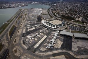An aerial view of the LaGuardia airport in New York