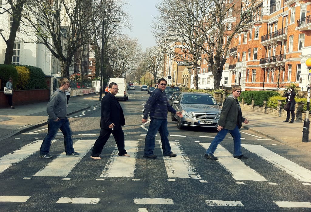 Walking down Abbey Road. Every Beatles fan ever.