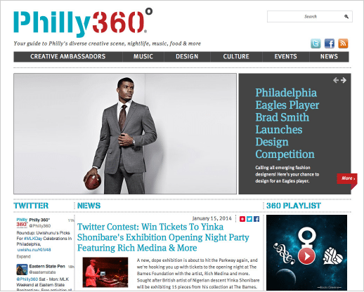 Philly 360 homepage Courtesy: Visit Philadelphia