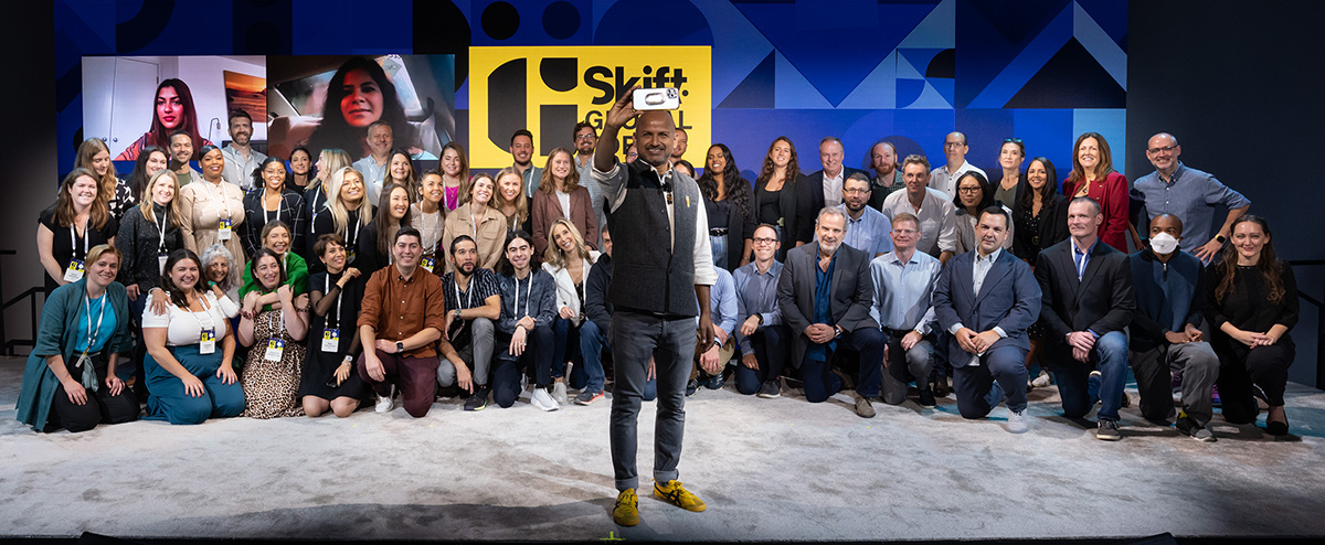 The Skift Team on stage at Skift Global Forum 2021