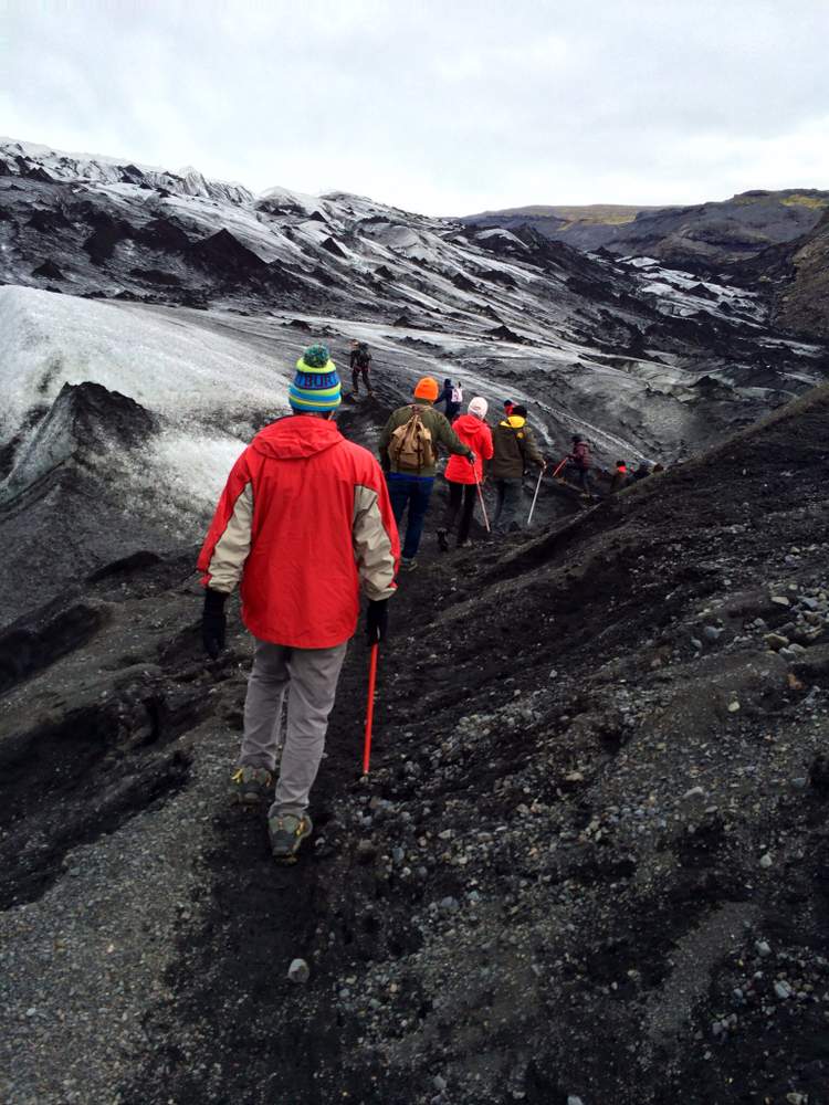 A hiking group along a glacier outside of Reykjavik.&amp;nbsp;