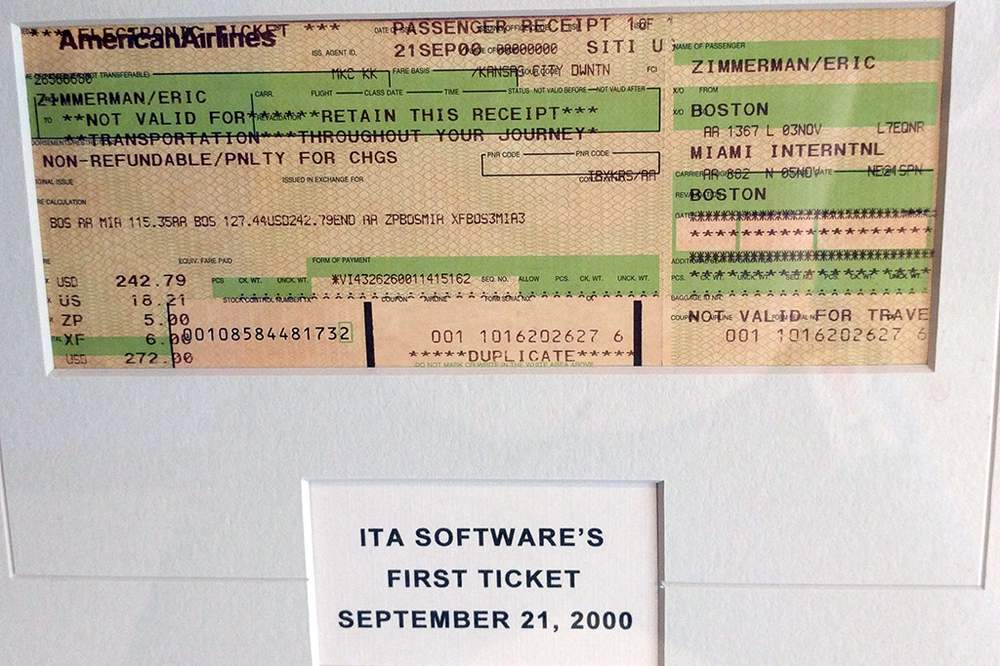 ITA Software&#39;s first ticket sold
