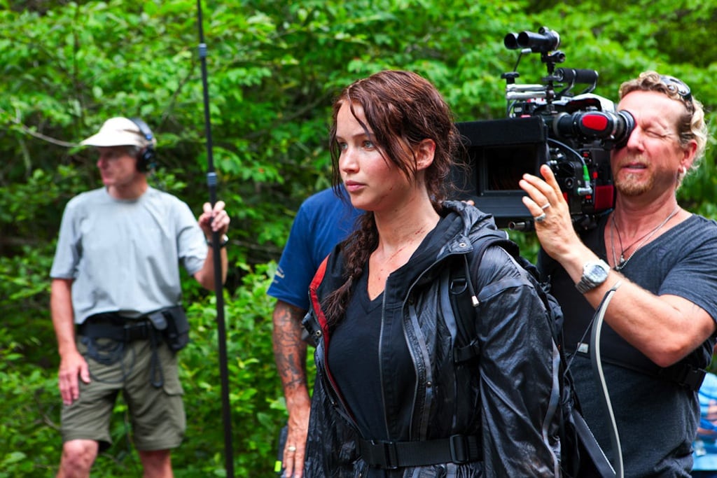 Jennifer Lawrence plays Katniss Everdeen in The Hunger Games.