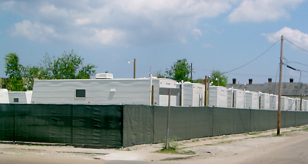 FEMA set up trailers in New Orleans for Americans displaced by Hurricane Katrina.
