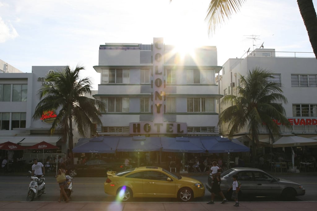 The beachfront Colony Hotel in Miami Beach, Florida.
