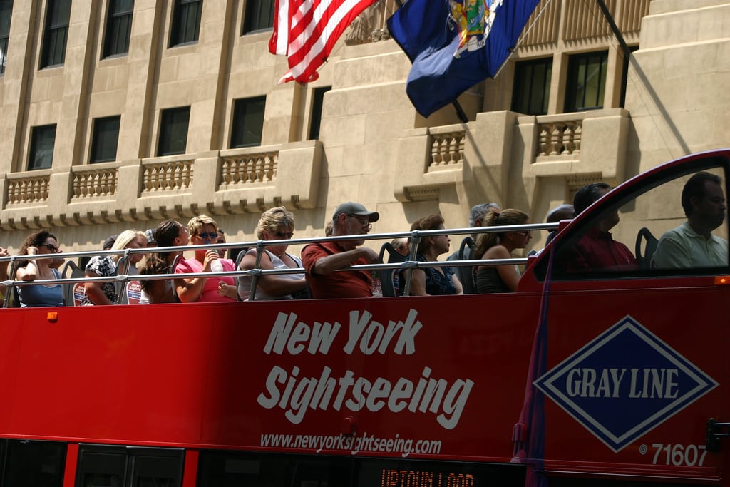 Tour buses hit the streets for the first time since Hurricane Sandy on Thursday.