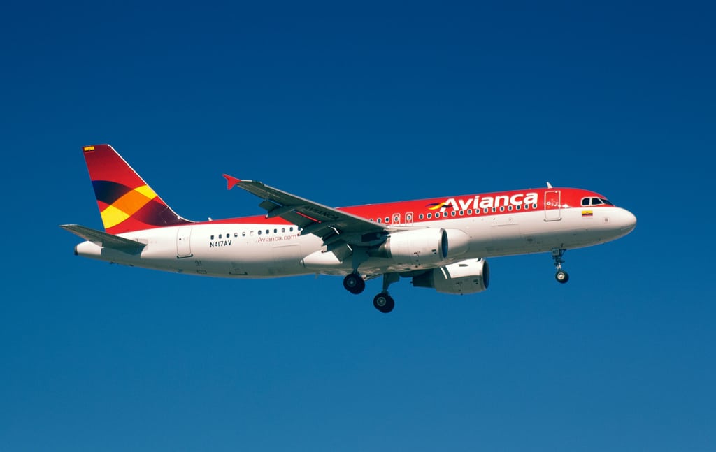 An Avianca Airbus A320 takes off from Miami International Airport. 