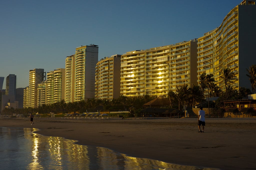 Resorts along the ocean in Acapulco, Mexico. 
