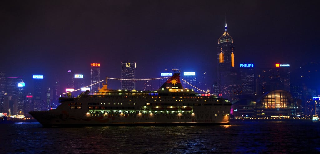 A Star cruise ship in Victoria Harbour, Hong Kong.