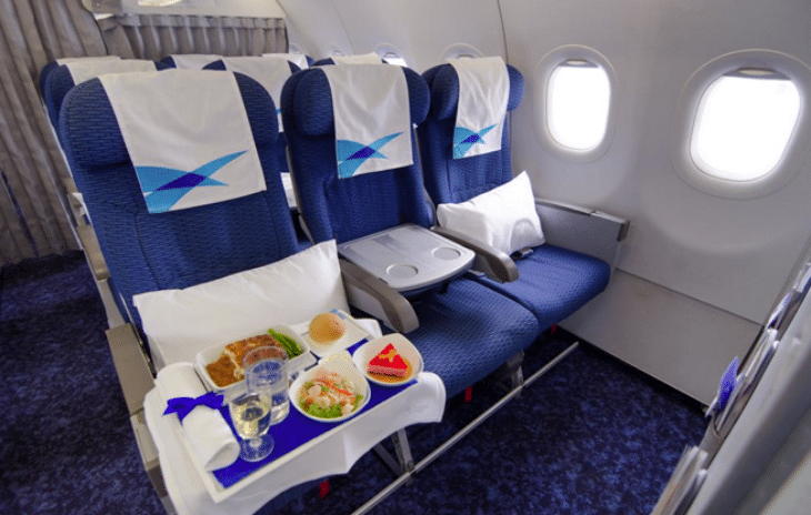 Bangkok Airways is turning its economy-only configured Airbus 319s, and creating Premier Class by leaving the middle seat unoccupied. (Photo Bangkok Airways)