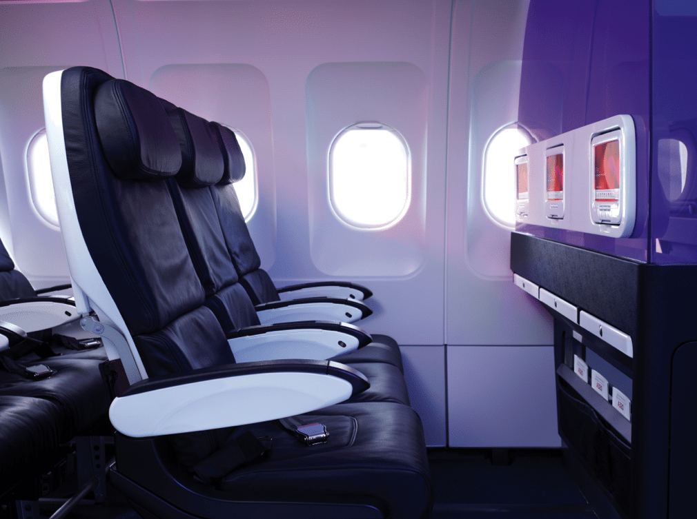 Fox News names Virgin American as the domestic airline with the best Premium Economy option with 6 inches extra leg-room, wi-fi, personal TVs, and free food/drink. 
