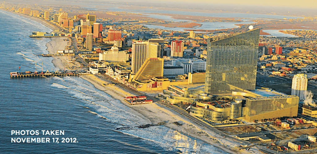 Atlantic City's new DO AC ad displays a calm and restored shore line. 