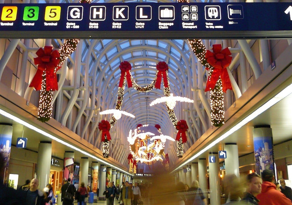 Chicago's O'Hare airport during the holiday season.