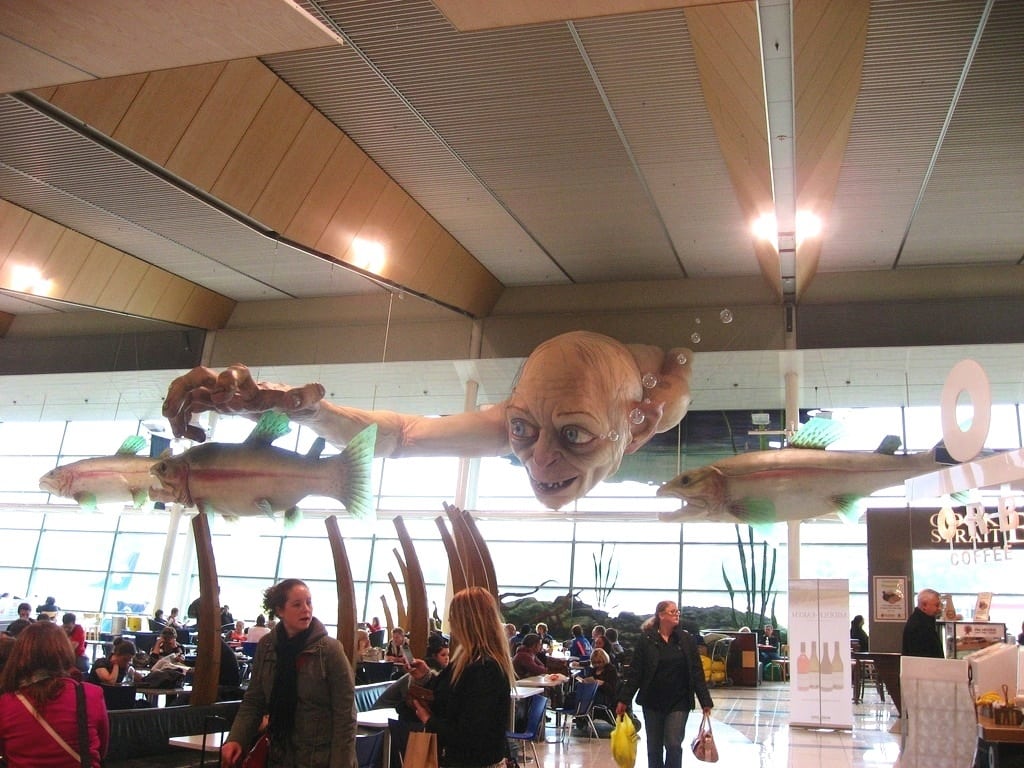 A statue of the Gollum character at Wellington's airport.