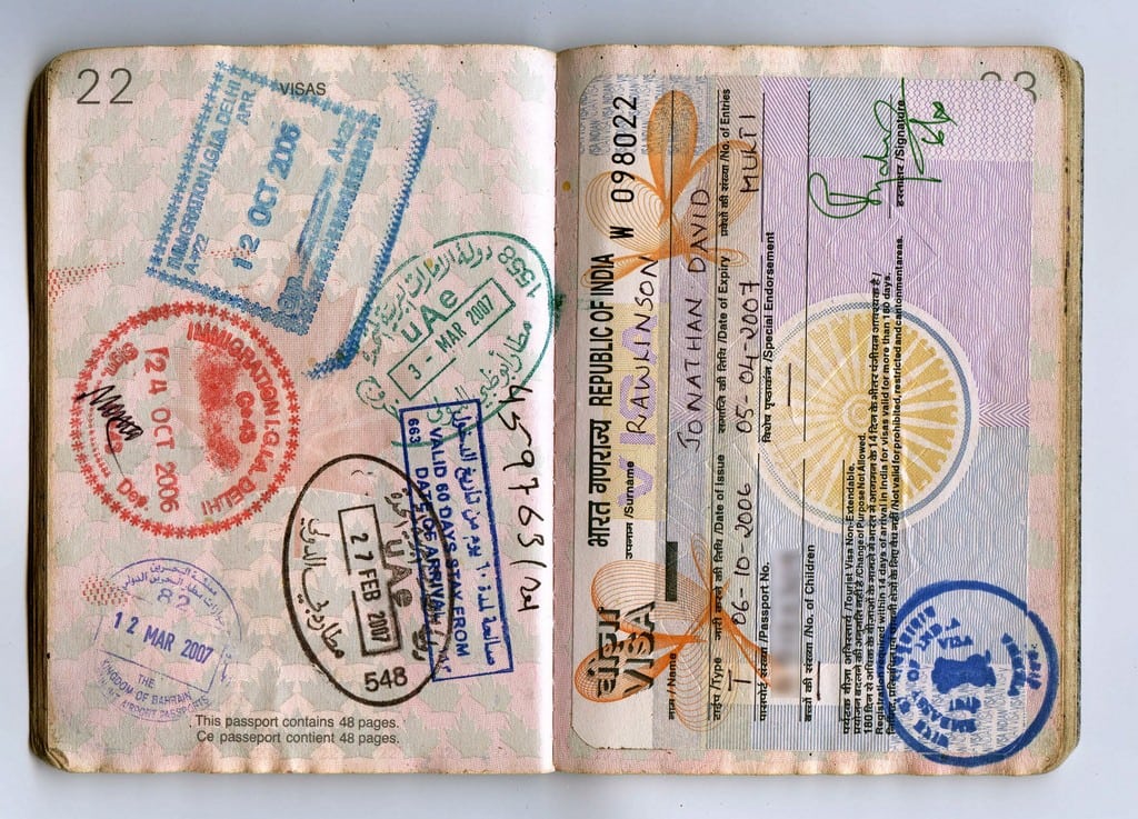 An Indian visa in 2008. 
