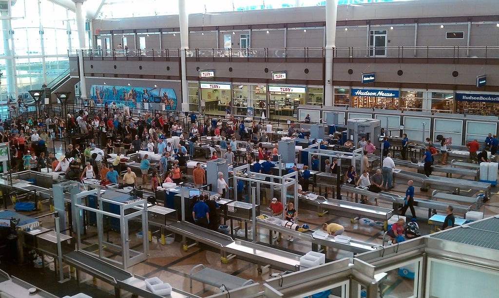 The security lines at Denver Airport. 