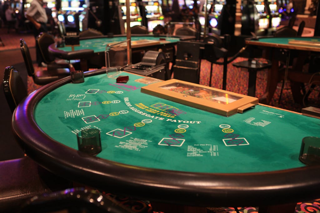 The Blackjack table at a casino in New Orleans. 