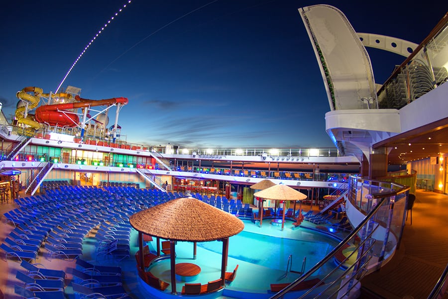 The pool on board the Carnival Breeze. 