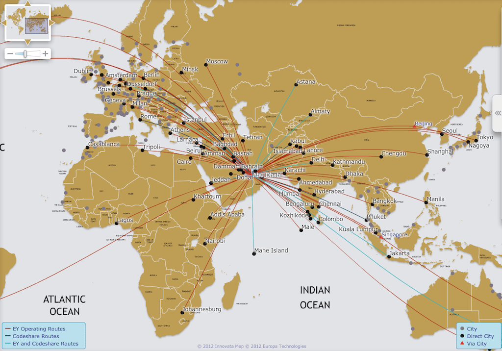 Emirates online route map.