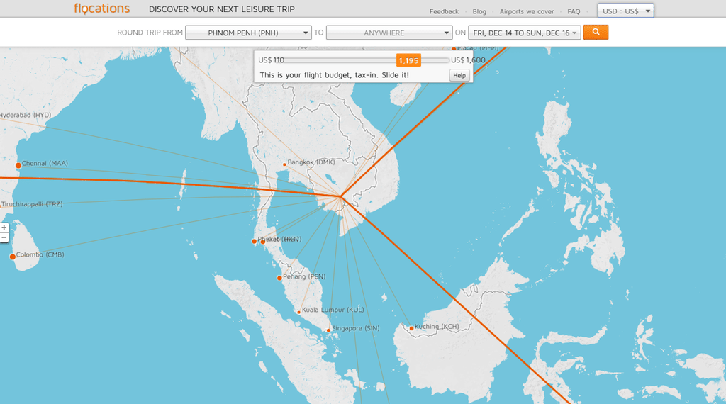 Flocations is a regional flight search service that currently shows flights for JetStar, AirAsia, and Tiger Airways. 