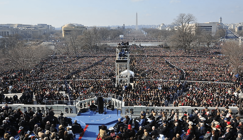 Won't be as huge as a crowd this time as it was at the historic inauguration last time. 