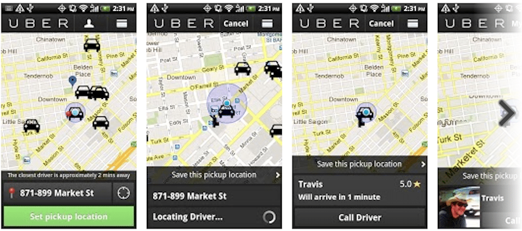 Uber's app in Google Play