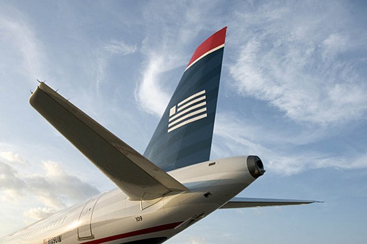 Will US Airways planes (above) or American's need a paint job soon? (Photo by US Airways)