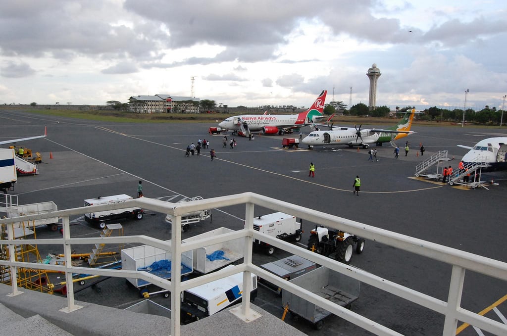 View from the Nairobi airport walkway.