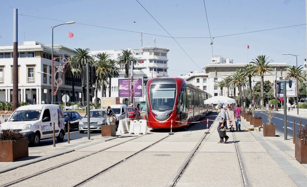 Casablanca's new tram is shown off to residents prior to its formal debut. 