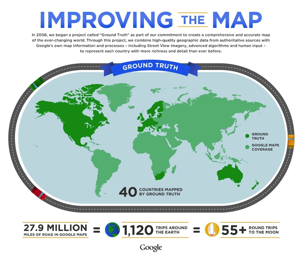 An infographic on Google's mapping efforts. 