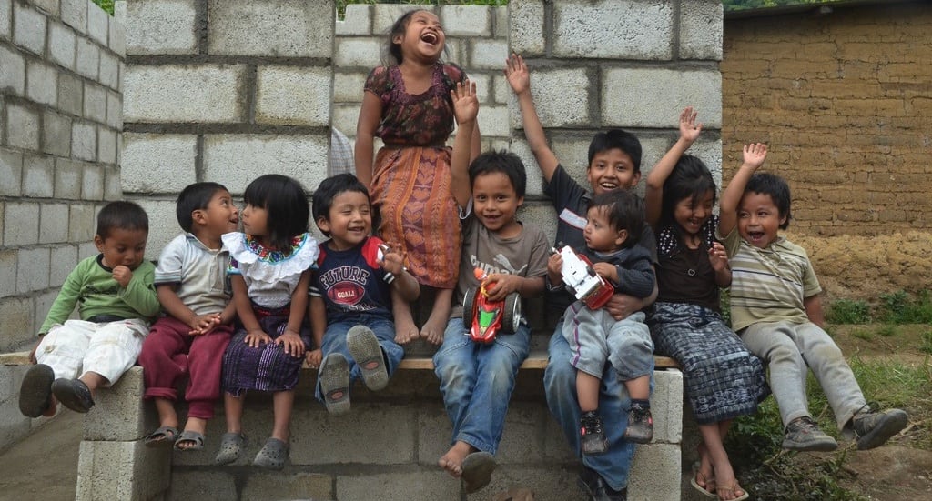 Children laugh in San Pablo, Guatemala. 