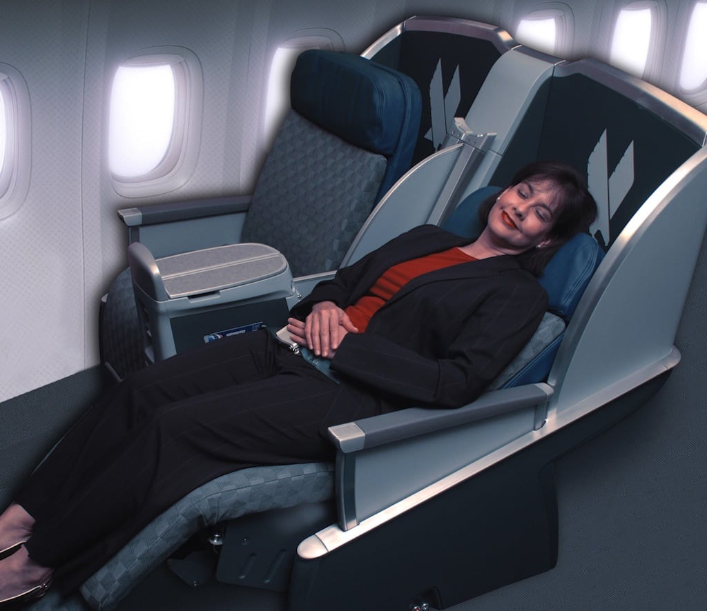 Business Class seats in American Airlines' 777s. 