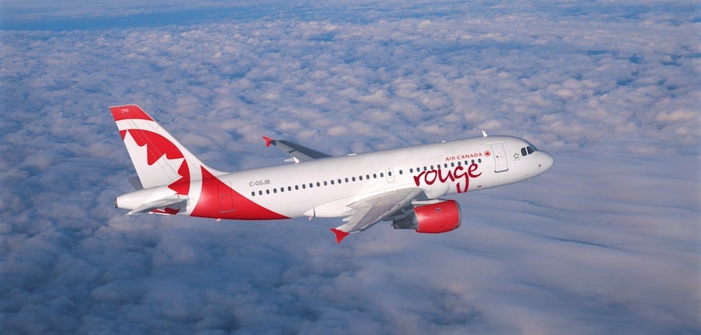 The livery design on the new Air Canada's Rouge. 