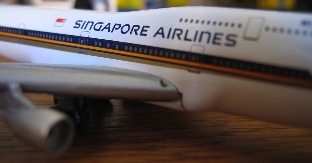 A model of a Singapore Airline 747 aircraft. 