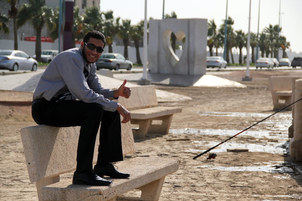A man relaxes in Jeddah, Saudia Arabia. 