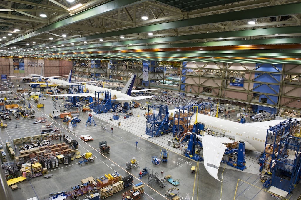 Boeing is continuing to produce 787 Dreamliners, although deliveries have been halted.