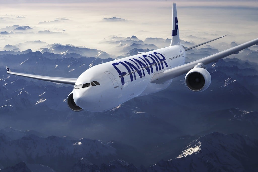 Finnair's A330 in-flight. 