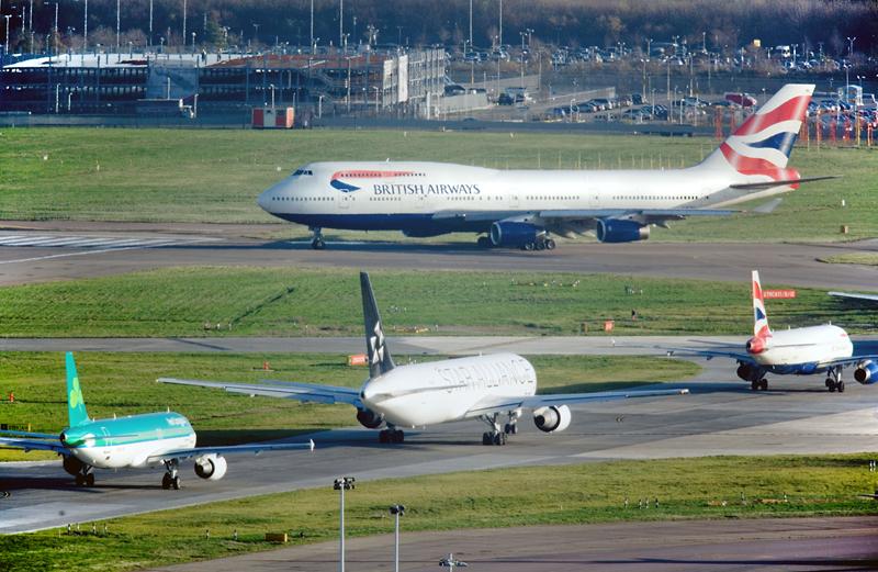 British Airways Boeing 747 400 taking off from Heathrow. 