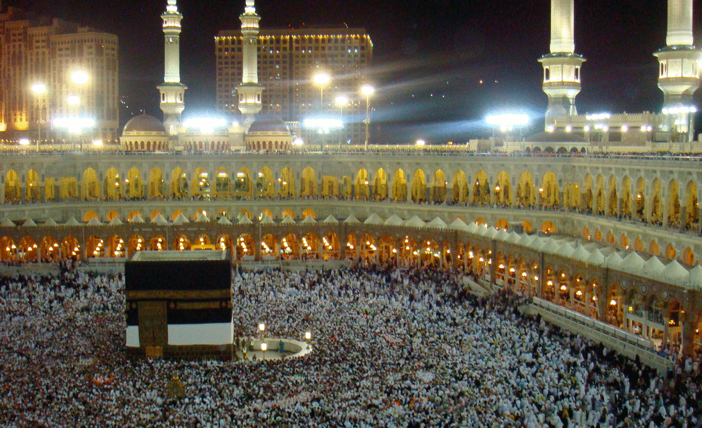 Hajj participants in Mecca, Saudi Arabia. 