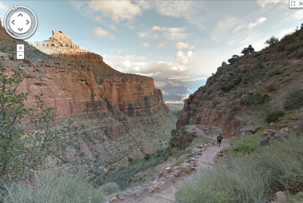 The Bright Angel Trail in the Grand Canyon. 