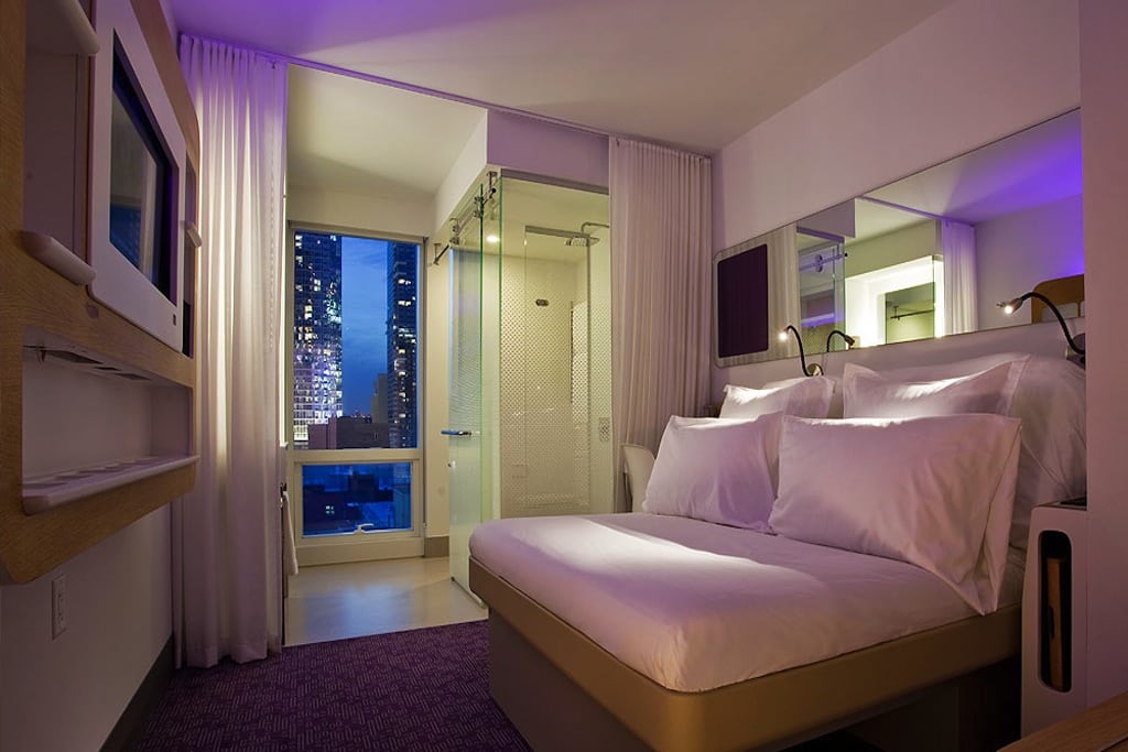 Yotel in New York City is a part of a new niche of no-frills hotels for tech-savvy travelers. 
