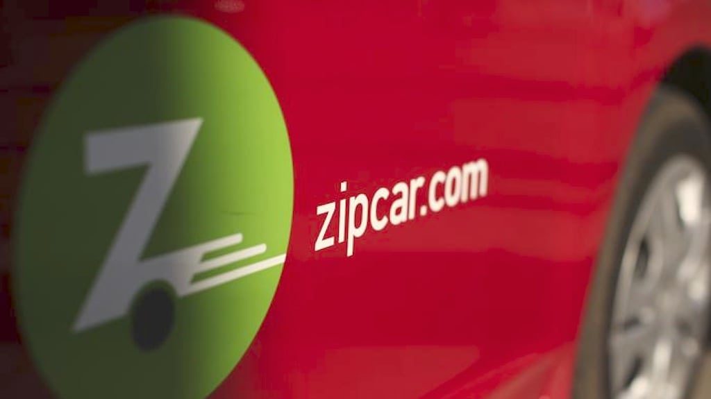 A Zipcar in San Francisco outfitted with the company's logo.