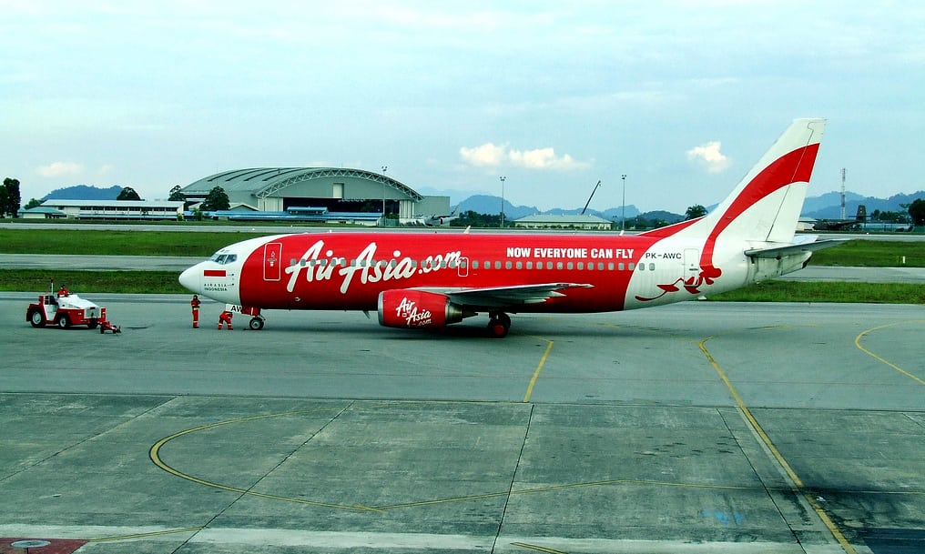 Air Asia 737 PK-AWC in Kuching, Malaysia. 