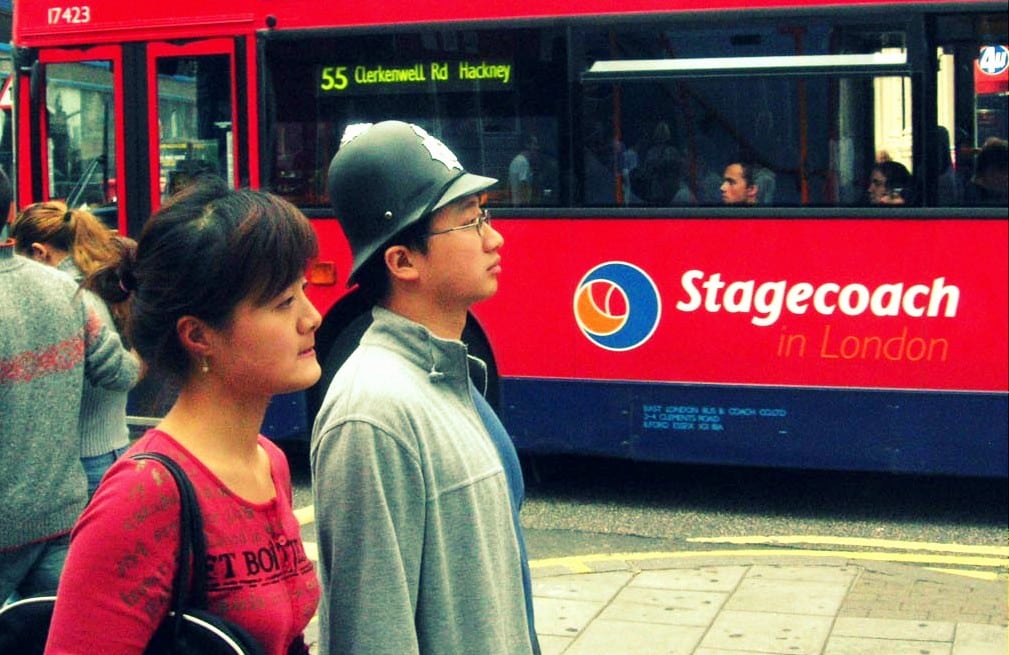 Chinese tourist in central London. 
