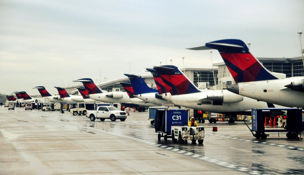 Delta's regional jet concourse in Detroit. 
