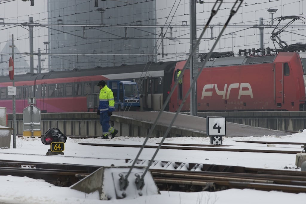 A Fyra high-speed train, shunted by a locomotive, right, is seen at a railroad siding in Amsterdam, Netherlands, Monday Jan. 21, 2013. 