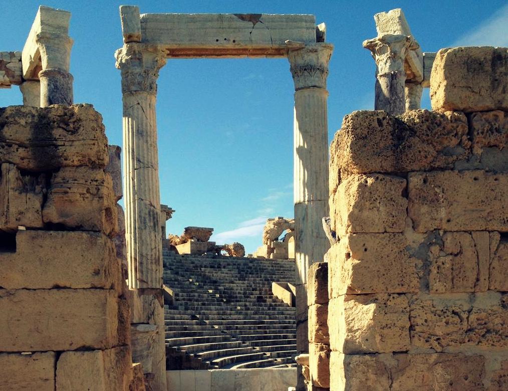 Leptis Magna was a prominent city of the Roman Empire, now in ruins. 