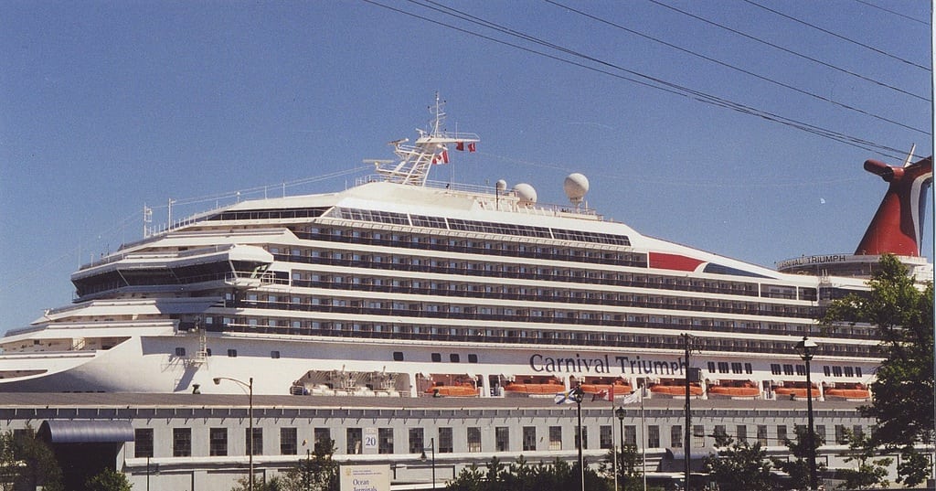 A 2009 photo of the Carnival Triumph, which is adrift off the Mexico coast after an engine room fire. 