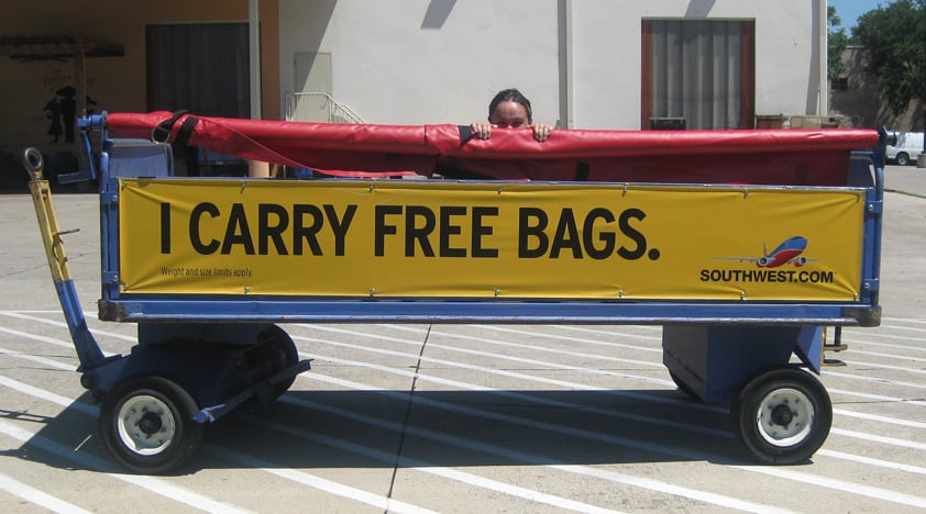 Southwest touts its no bag fees policy, but fliers will pay for overweigh, oversized, and third checked bags. 