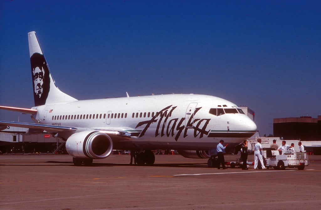 The co-pilot of an Alaska Airlines 737-700, like the one above, landed the plane after the pilot fainted.